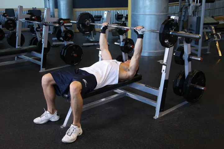 Barbell Guillotine Bench Press — Start position