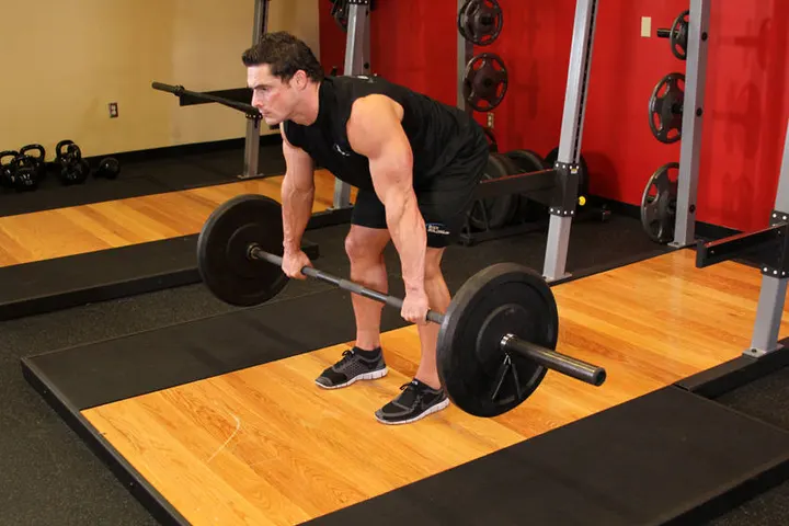 Barbell Rear Delt Row — Start position