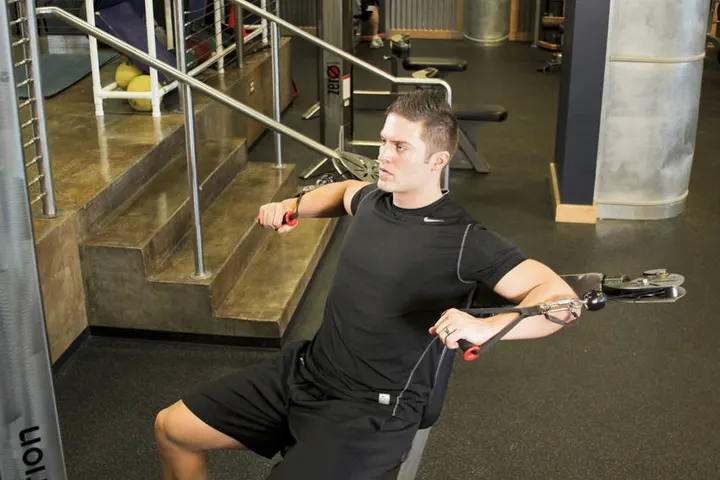 Cable Chest Press — Start position