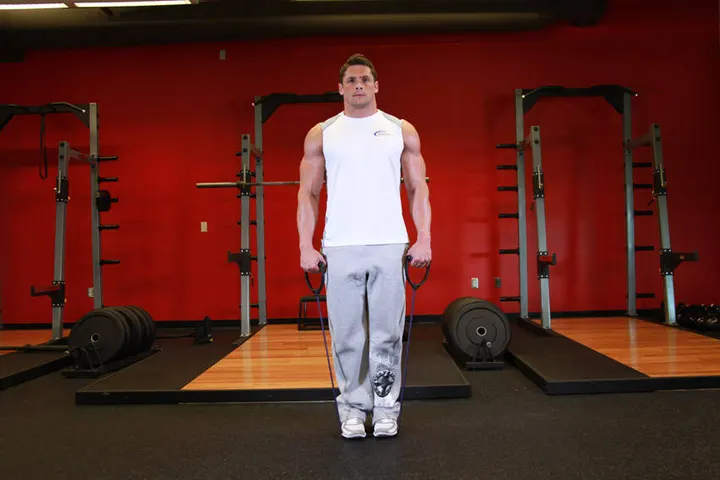 Calf Raises - With Bands — Start position