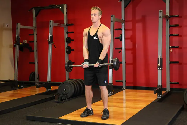 Close-Grip EZ Bar Curl — Start position