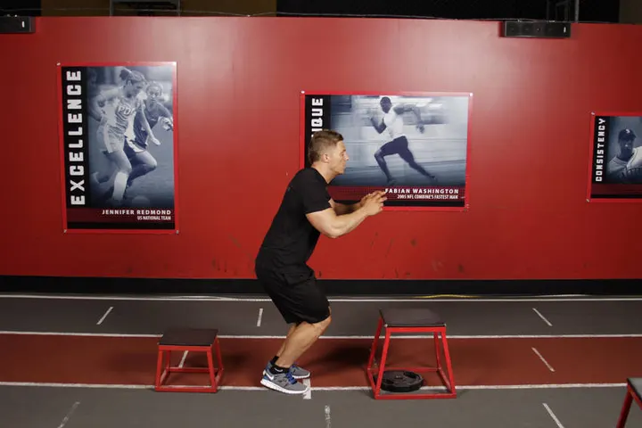 Depth Jump Leap — End position
