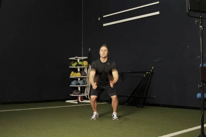 Double Leg Butt Kick — Start position