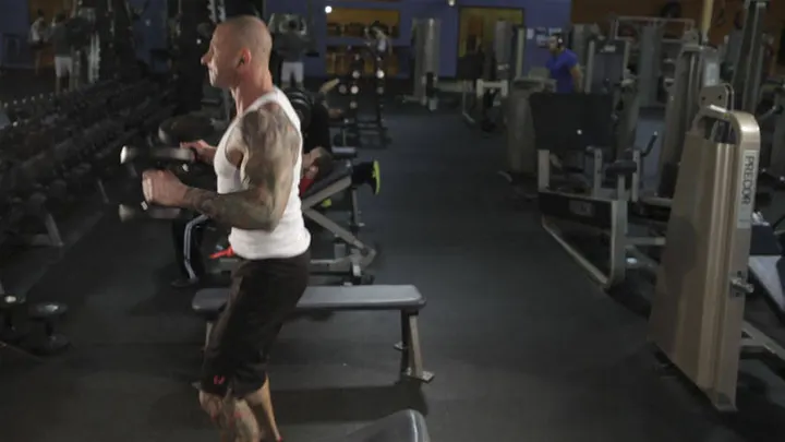 Dumbbell Clean — End position