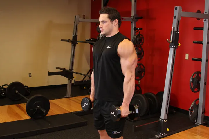 Dumbbell Raise — Start position