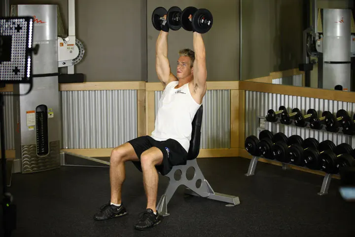 Dumbbell Shoulder Press — End position