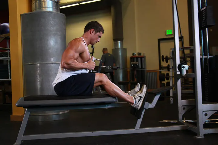 Elevated Cable Rows — End position