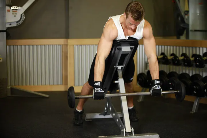 Incline Bench Pull — Start position