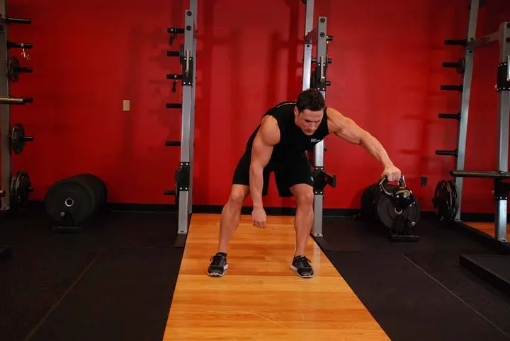 Kettlebell Pass Between The Legs — Start position