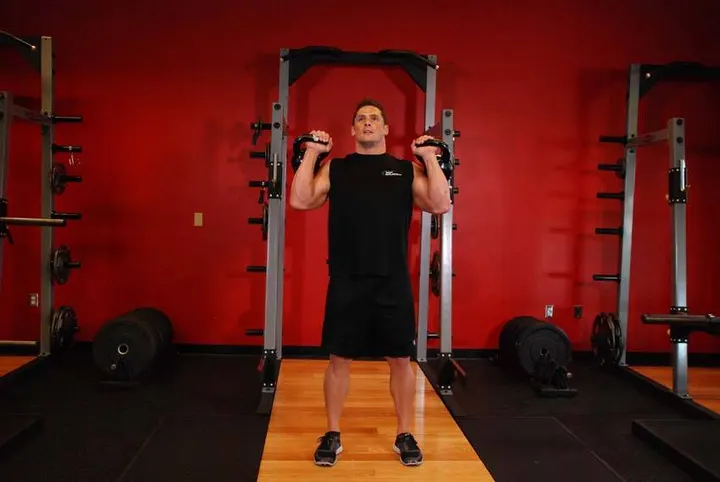 Kettlebell Seesaw Press — Start position