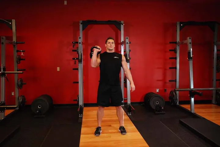 One-Arm Kettlebell Jerk — Start position