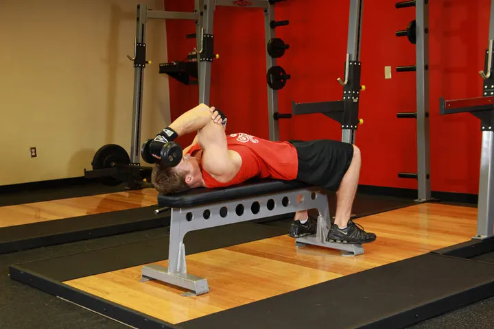 One Arm Supinated Dumbbell Triceps Extension — Start position