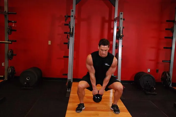 Open Palm Kettlebell Clean — Start position