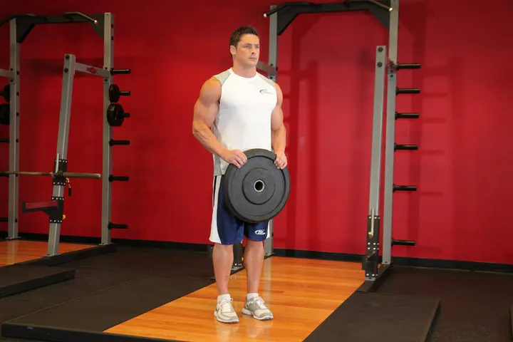 Reverse Plate Curls — Start position