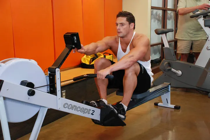 Rowing, Stationary — Start position