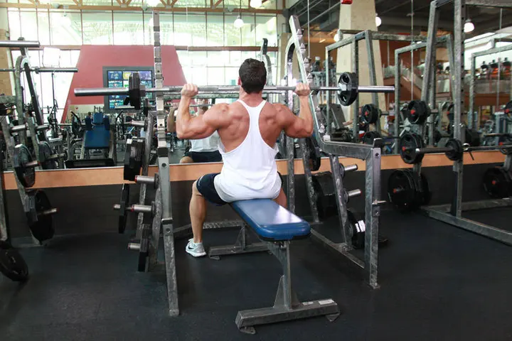 Seated Barbell Military Press — Start position