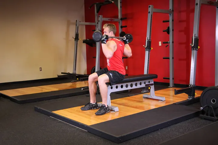 Seated Barbell Twist — Start position