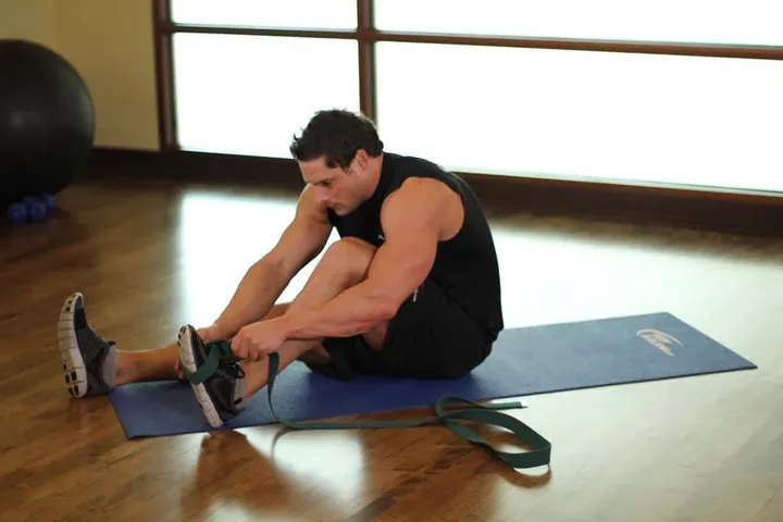 Seated Hamstring and Calf Stretch — Start position