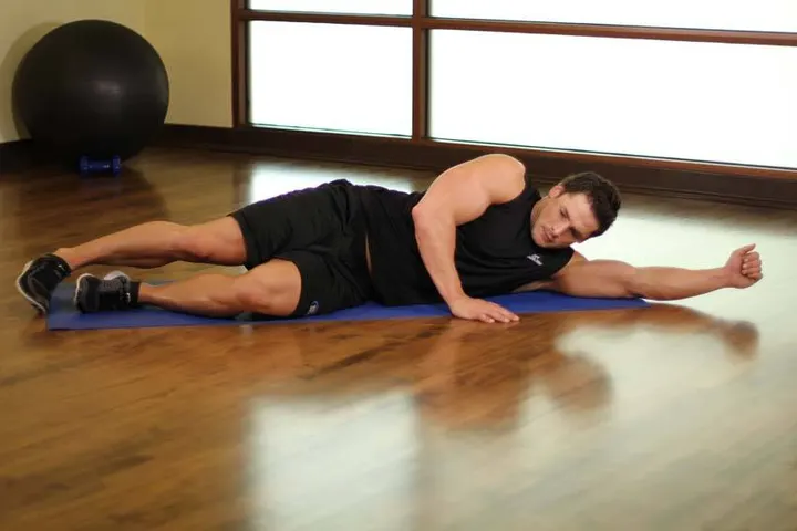 Side-Lying Floor Stretch — Start position