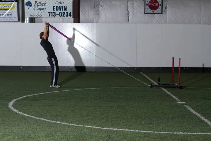 Sled Overhead Backward Walk — End position