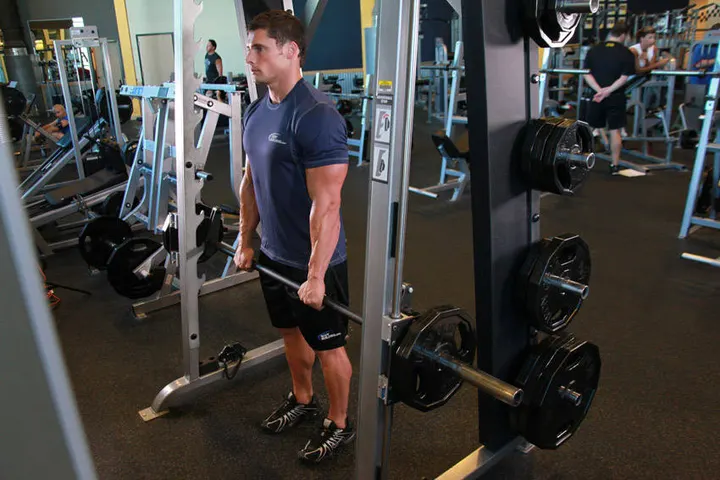 Smith Machine Stiff-Legged Deadlift — End position