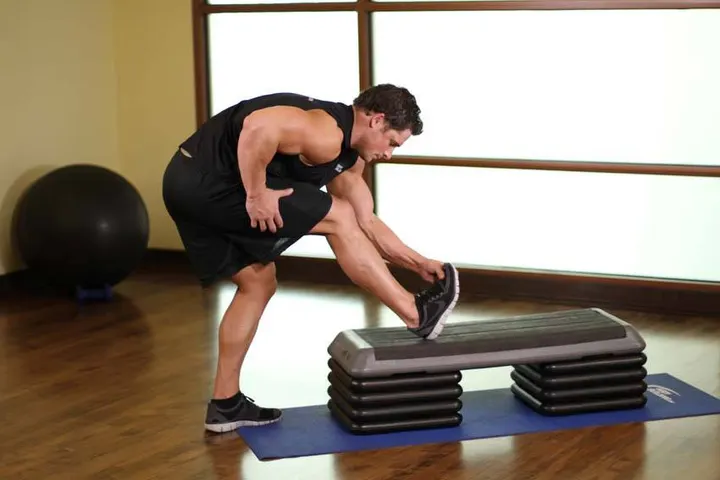 Standing Gastrocnemius Calf Stretch — Start position