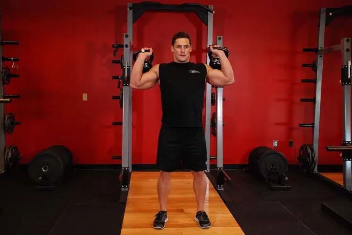 Two-Arm Kettlebell Military Press — Start position